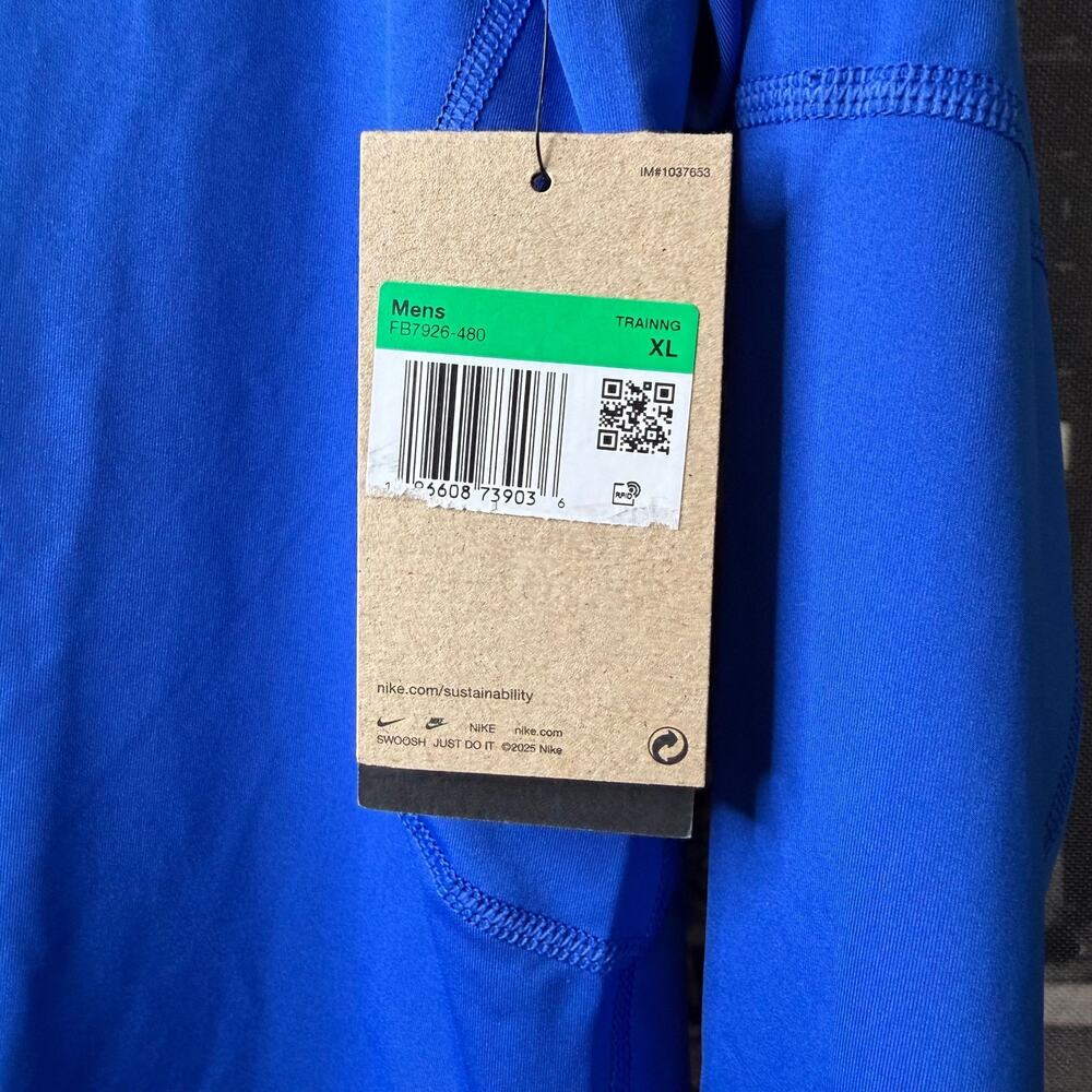 NWT Nike Pro Dri-FIT Slim Fit Long Sleeve Training Top Blue XL - Picture 4 of 6